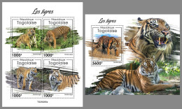 TOGO 2023 MNH Tigers Tiger Tigres M/S+S/S – OFFICIAL ISSUE – DHQ2414 - Big Cats (cats Of Prey)