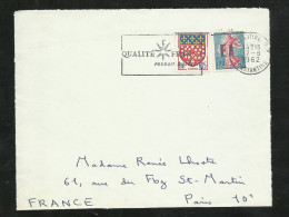 Algérie Devant Lettre Constantine 7/8/1962 N° 1233 Surcharge EA  Type4-212 Et N°1352 Non Surchargé  + Flamme  RR  B/TB - Covers & Documents