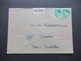 Bauten 1948 Nr.80 (2) MeF Tagesstempel Fröndenberg (Ruhr) Und Verschlussstreifen Stadt Menden - Lettres & Documents