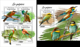 Togo 2023, Animals, Bee-eaters, 4val In BF +BF - Togo (1960-...)
