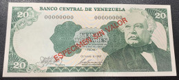 VENEZUELA. 20 BOLIVARES 6 OCUTUBRE 1981. SOBRECARGA "ESPECIMEN SIN VALOR". SIN CIRCULAR. - Venezuela