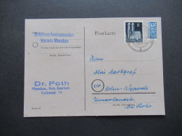 Bauten 1949 Nr.79 Als Orts PK Briefmarken Verein Menden Nach Bösperde Mit Notopfer Marke (kleines Format) - Brieven En Documenten