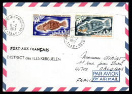 Col43 TAAF N° 35 & 37 Oblitéré Des Kerguelen Sur Lettre - Storia Postale