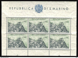 Veduta 1958 L. 500 Grigio E Verde Foglietto Ottima Qualità - Unused Stamps