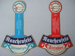 2 Alte Bier-Etiketten - Brauerei Rauchenfels, Neustadt - Birra