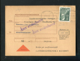 "SCHWEDEN" 1966, Nachnahmekarte Mit Rueckseits Firmenzudruck (A1003) - Lettres & Documents