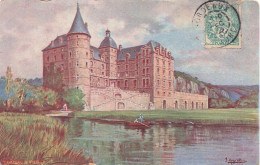 ILLUSTRATEURS - SIGNES - Hugo D'Alesi - Un Château - Une Barque - Un Lac - Animé - Colorisé - Carte Postale Ancienne - D'Alési, Hugo