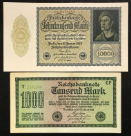 Germany Germania 1000 + 10000 + 10000 Mark 1922  LOTTO 474 - 10000 Mark