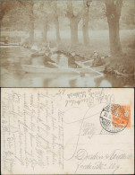 Ansichtskarte Großhennersdorf-Herrnhut Männer Mit Booten Auf Dem Fluß 1918 - Herrnhut