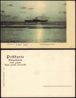 Borkum Dampfer - Sonnenuntergang Ansichtskarte LK Leer Ostfriesland 1905 - Borkum