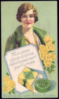+++ Carte Parfumée - Publicité Savon De Toilette OLVA - Zeep - Savonneries LEVER Frères BRUXELLES  // - Profumeria Antica (fino Al 1960)