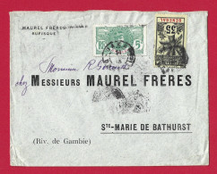 !!! SÉNÉGAL, LETTRE DE DAKAR POUR SAINTE-MARIE DE BATHURST, GAMBIE DE 1913 - Lettres & Documents