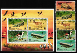 Uganda Block 8 + 166-170 Postfrisch Wildtiere #NE952 - Uganda (1962-...)