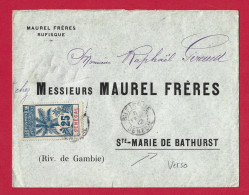 !!! SÉNÉGAL, LETTRE DE RUFISQUE POUR SAINTE-MARIE DE BATHURST, GAMBIE DE FÉVRIER 1912 - Storia Postale