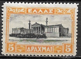 GREECE 1927 Landscapes I 5 Dr Yellow / Black  Vl. 430 MH - Unused Stamps