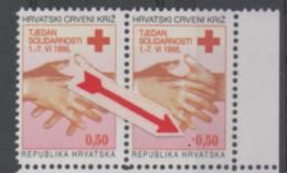 Croatia, Error, 1995, Red Cross, Red And Black Dot - Kroatien