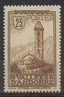 Andorra Fran. 1932 Paisajes 25 C Ed:31 (**) No Gum - Ungebraucht