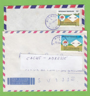 2 LETTRES AVEC TIMBRES DE LA SERIE "UNION PARLEMENTAIRE 100 ANS DU SERVICE DE LA PAIX" - Brieven En Documenten