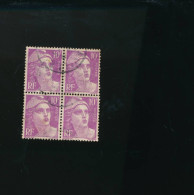 Bloc De 4 Timbres Marianne De Gandon 10 - 1945-54 Marianna Di Gandon