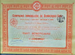 S.A. Compagnie Immobilière De Dunkerque-Sud - Part Bénéficiaire - 1905 - Otros & Sin Clasificación