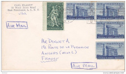 USA 1957  Lettre Pour Angers YVERT 610 + 635 - Cartas & Documentos