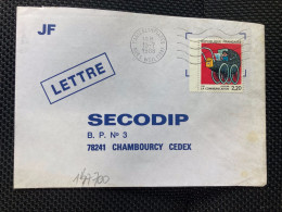 LETTRE TP YT 2513 LA COMMUNICATION LOB 2,20 OBL.MEC.13-7 1988 PARIS OLYMPIADES - Covers & Documents