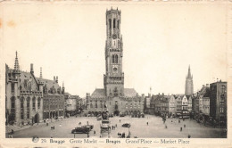 BELGIQUE - Bruges - Grand'Place - Animé - Carte Postale Ancienne - Brugge