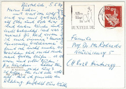 Deutsche Bundespost 1984, Postkarte Buxtehude - Hinteregg (Schweiz), Märchen Wettlauf Hase Und Igel, Gebrüder Grimm - Contes, Fables & Légendes