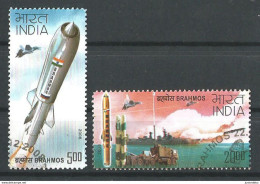 India - 2008 -  Bramhos  Missile   -  Set Of 2 - USed ( OL 23.4.17 ) - Used Stamps