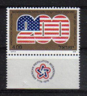 Israel 1976 U.S. Bicentenary Y.T. 606 ** - Nuovi (con Tab)