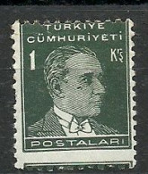 Turkey; 1931 1st Ataturk Issue 1 K. "Misplaced Perf. Error" MNH** - Ongebruikt
