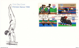 USA 1979 Jeux Olympiques De Moscou FDC Yvert 1254-1257  Se Tenant, Michel 1398-1401 - 1971-1980