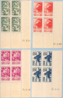 ALGERIE 1946 - Bloc De 4 CD Coin Daté Neuf ** - N° 249 à 252 Oeuvres De Solidarité - Unused Stamps