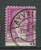 Turkey; 1931 1st Ataturk Issue 30 K. "Imperf." ERROR - Used Stamps