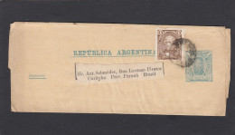 BANDE JOURNAL 1 CENT. AVEC AFFRANCHISSEMENT COMPLEMENTAIRE POUR CURITIBA,BRESIL. - Postal Stationery