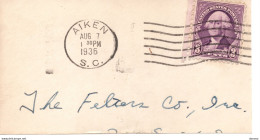 USA 1932 Washington Yvert 313 Postmark Aiken 1935 - Usati