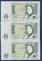 Somerset 3 Consecutive 1 Pound Banknotes DW47 - 1 Pond