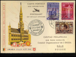 PR89 + PR91 + PR90 Op Postkaart/sur Carte Postale - IMABA 21 Zu 29 Août 1948 - Privat- Und Lokalpost [PR & LO]