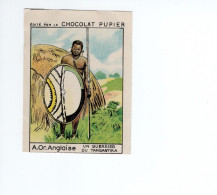 Chromo Afrique Africa Afrique Af Or Anglaise Un Guerrier Du Tanganyika PUPIER 1930s Bien 2 Scans - Other & Unclassified