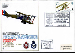 United Kingdom - FDC - 50the Anniversary Of The First UK Regular Air Mail Service - Otros (Aire)