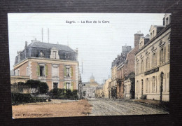 49 - SEGRE - Rue De La Gare - Carte Toilée - Segre
