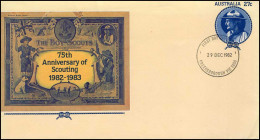 Australia - FDC - 75th Anniversary Of Scouting - Covers & Documents