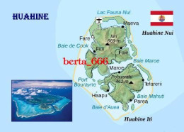 French Polynesia Huahine Map New Postcard * Carte Geographique * Landkarte - Polinesia Francese