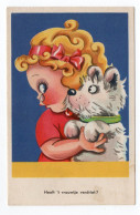 GIRL - DOG - USED With STAMP 1941 - CONDITION READ DESCRIPTION & SEE SCANS !! - Dessins D'enfants