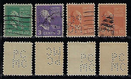 USA United States 1922/1952 3 Stamp Perfin PC/MC By Pullman-Standard Car Manufacturing Co From Chicago Lochung Perfore - Perforés