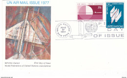 NATIONS UNIES 1977  FDC AIR MAIL Yvert  PA 22-23, Michel 309-310 - FDC