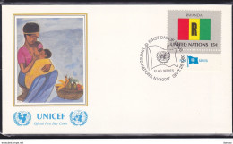 NATIONS UNIES 1980  DRAPEAU DU RWANDA FDC UNICEF Yvert 330, Michel 362 - FDC