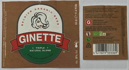 Bier Etiket (2w3), étiquette De Bière, Beer Label, Ginette Triple Natural Blond Brouwerij Belle-Vue - Birra