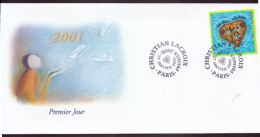 France, FDC, Enveloppe Du 27 Janvier 2001 à Paris " Christian Delacroix " - 2000-2009