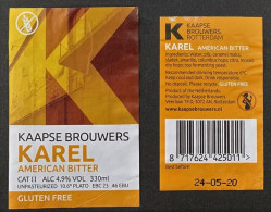 Bier Etiket (2y3), étiquette De Bière, Beer Label, Karel American Bitter Brouwerij Kaapse Brouwers - Birra